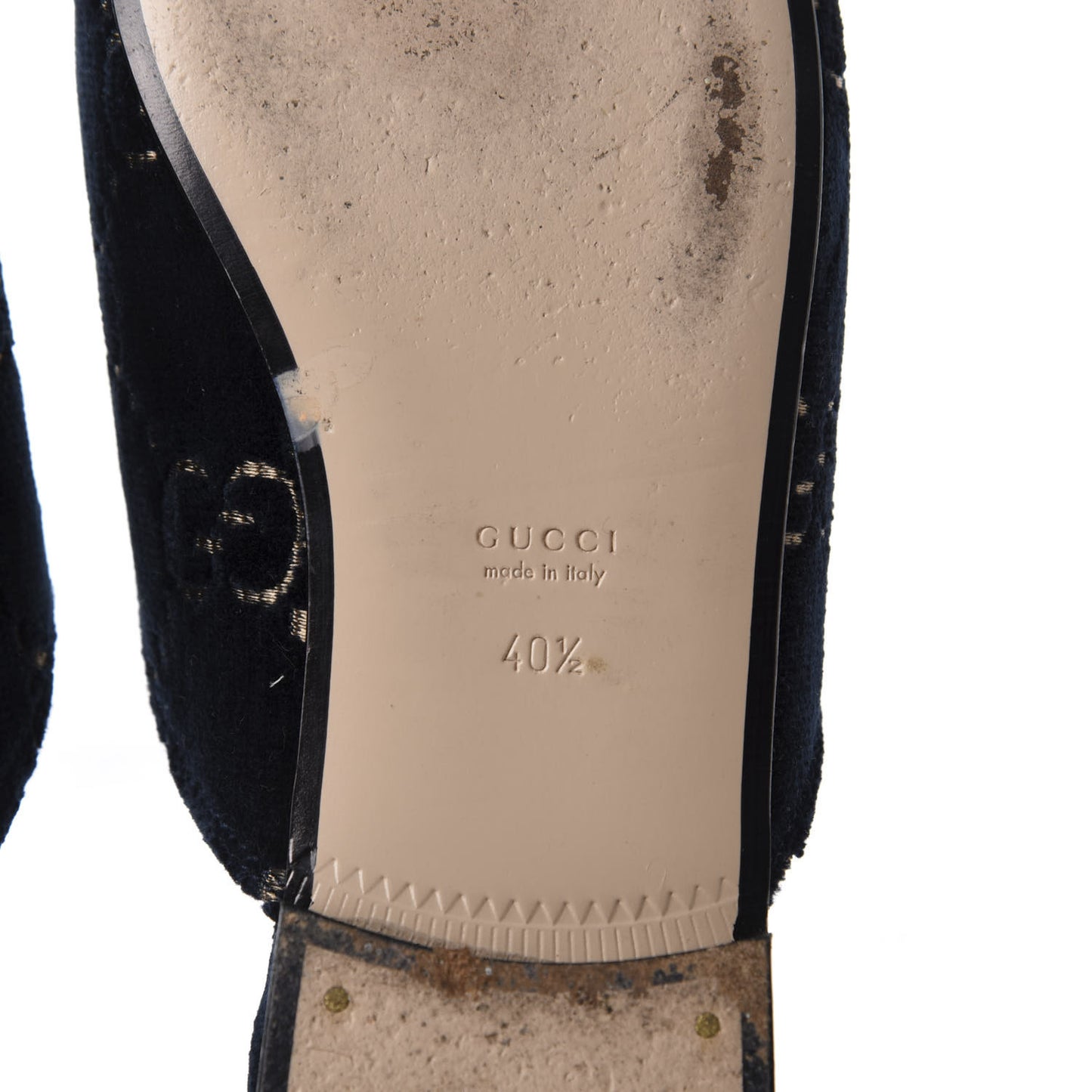 Velvet GG Monogram Womens Princetown Slippers 40.5 Blue Beige