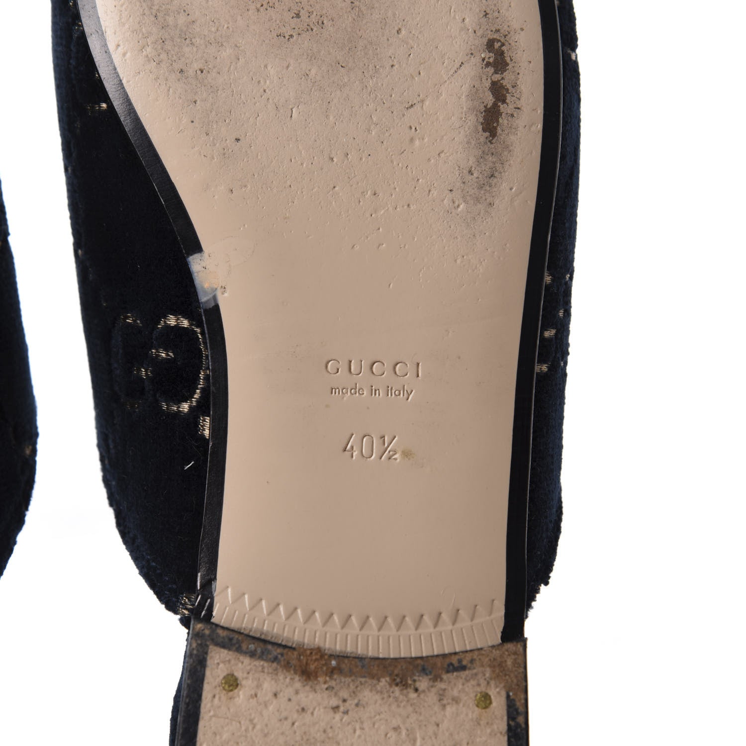 Gucci Velvet GG Monogram Womens Princetown Slippers 40.5 Blue Beige 9 of 9