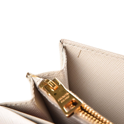 Prada Saffiano Colour Continental Flap Wallet Talco Hibiscus 10 of 11