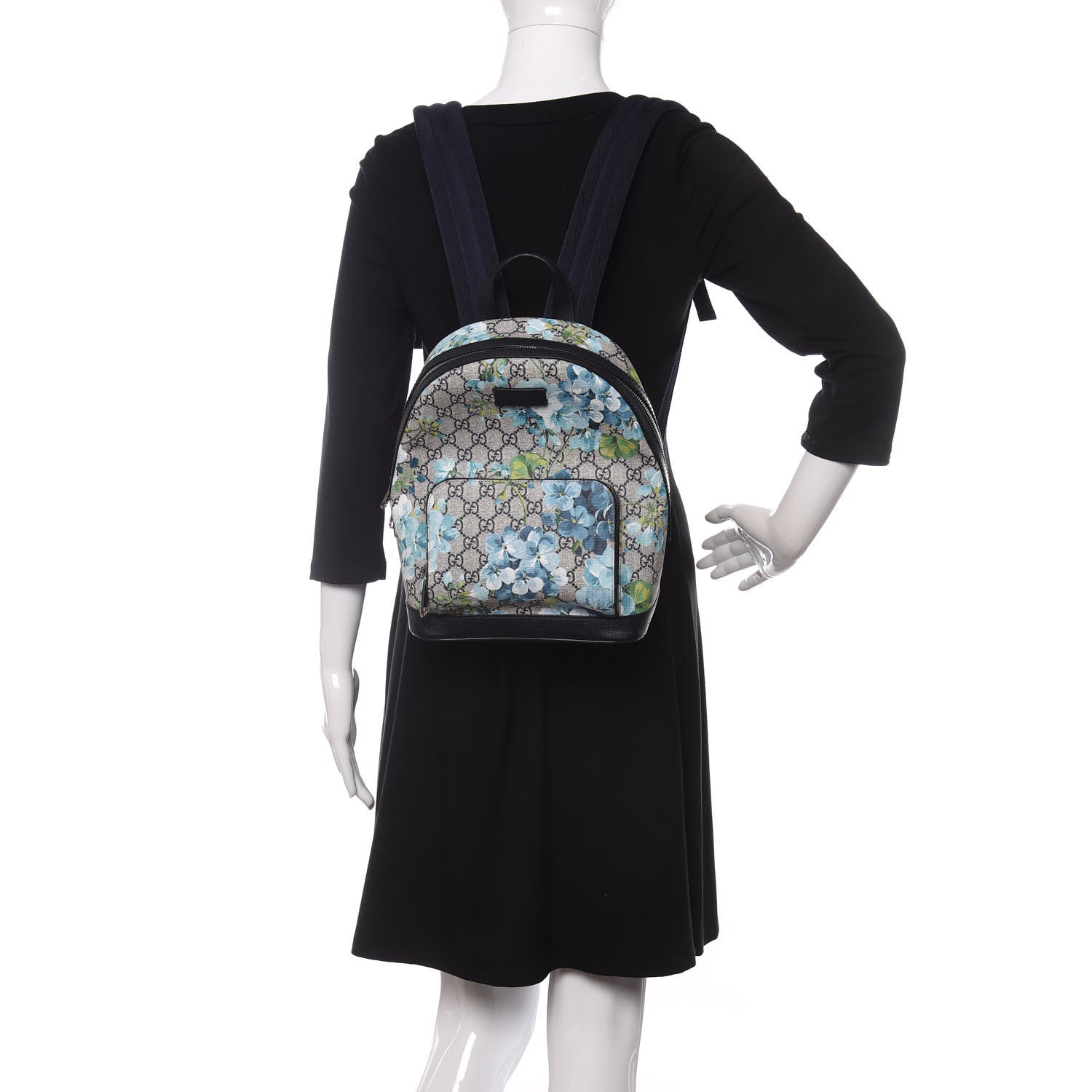 Gucci GG Supreme Monogram Blooms Small Day Backpack Blue 2 of 10
