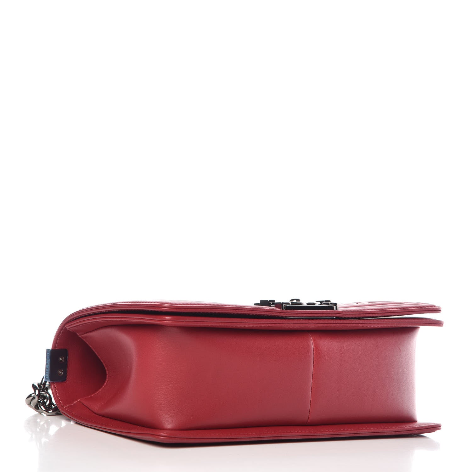 Chanel Calfskin Embroidered Chevron Medium Boy Flap Dark Red 4 of 11