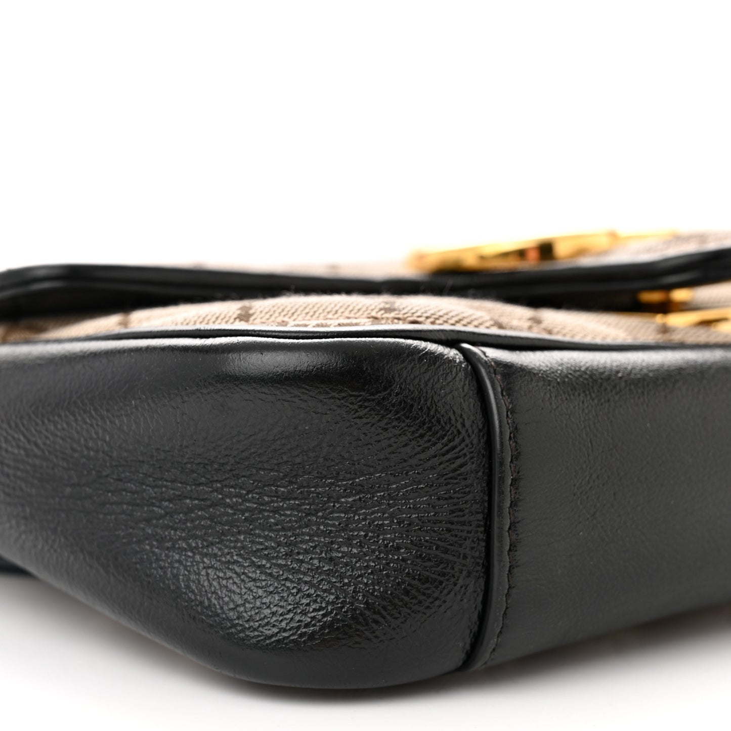 Monogram Matelasse Diagonal Mini GG Marmont Shoulder Bag Beige Black