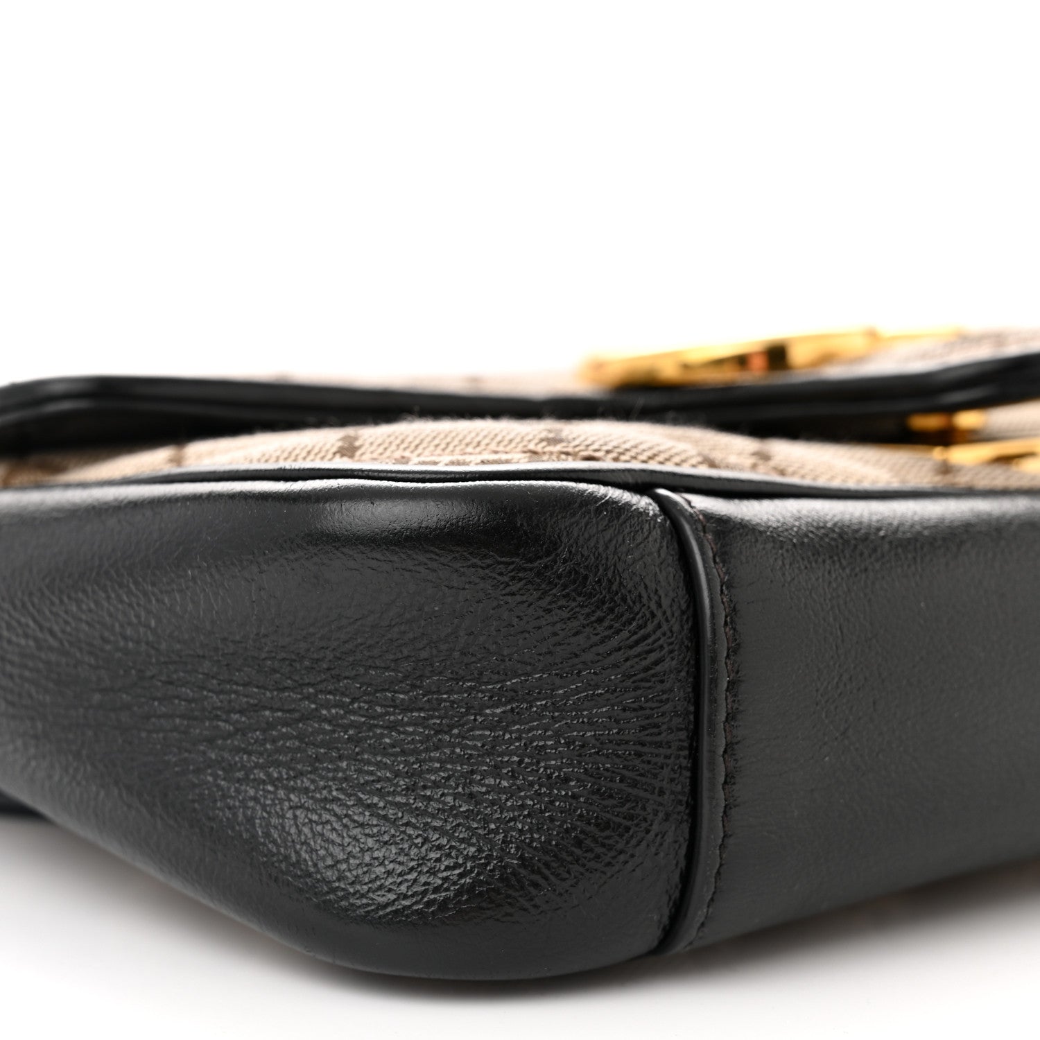 Gucci Monogram Matelasse Diagonal Mini GG Marmont Shoulder Bag Beige Black 9 of 12