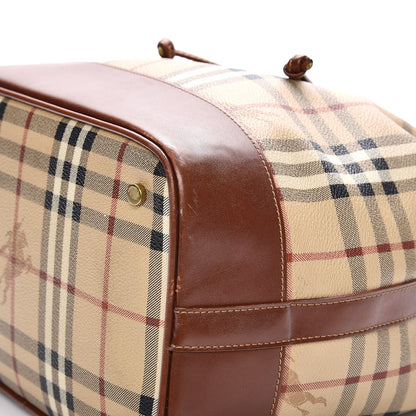 Burberry Haymarket Check Drawstring Bucket Bag Brown 10 of 11