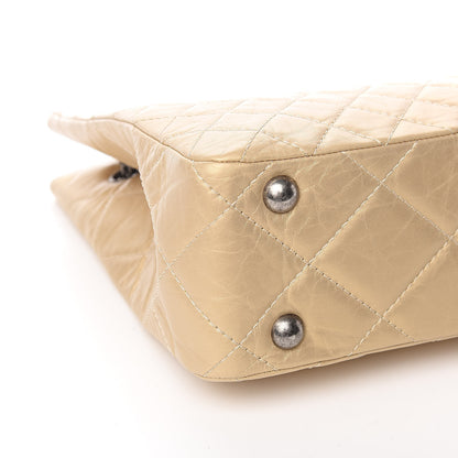 Chanel Metallic Aged Calfskin Quilted Reissue 2.55 Tote Light Gold 8 of 11