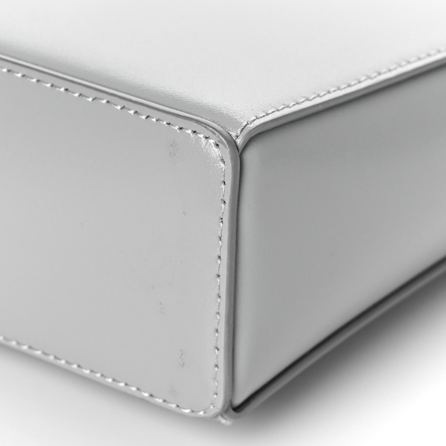 Box Calfskin Small Cut Out Shoulder Bag Cloud Grey
