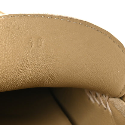 Hermes Suede Calfskin Mens Lazy Loafers 40 Beige Sable 8 of 9