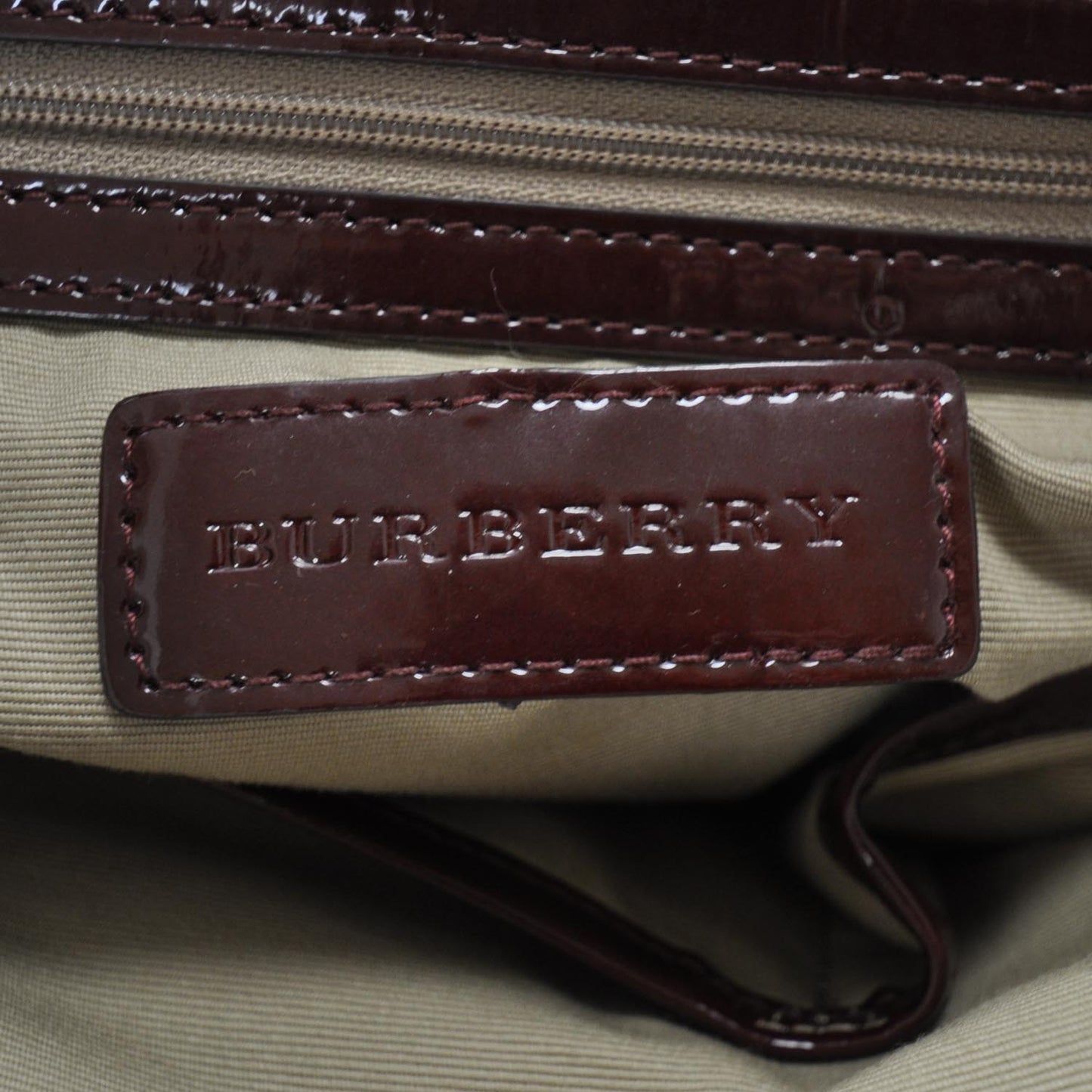 Patent Trim Nova Check Tote Bordeaux