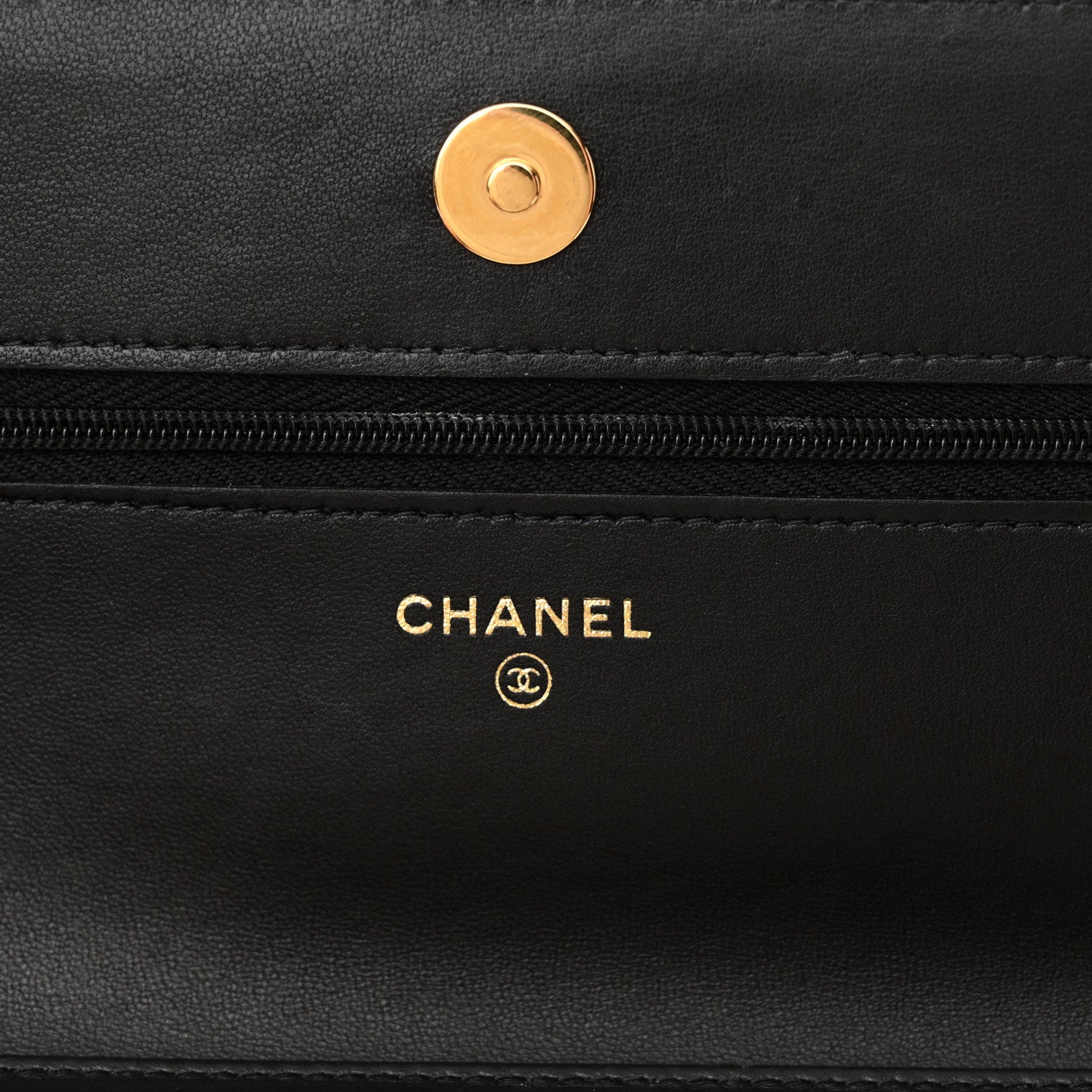 Chanel Lambskin Quilted Wallet On Chain WOC Black 6 of 14