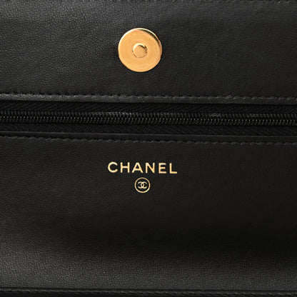Chanel Lambskin Quilted Wallet On Chain WOC Black 6 of 14