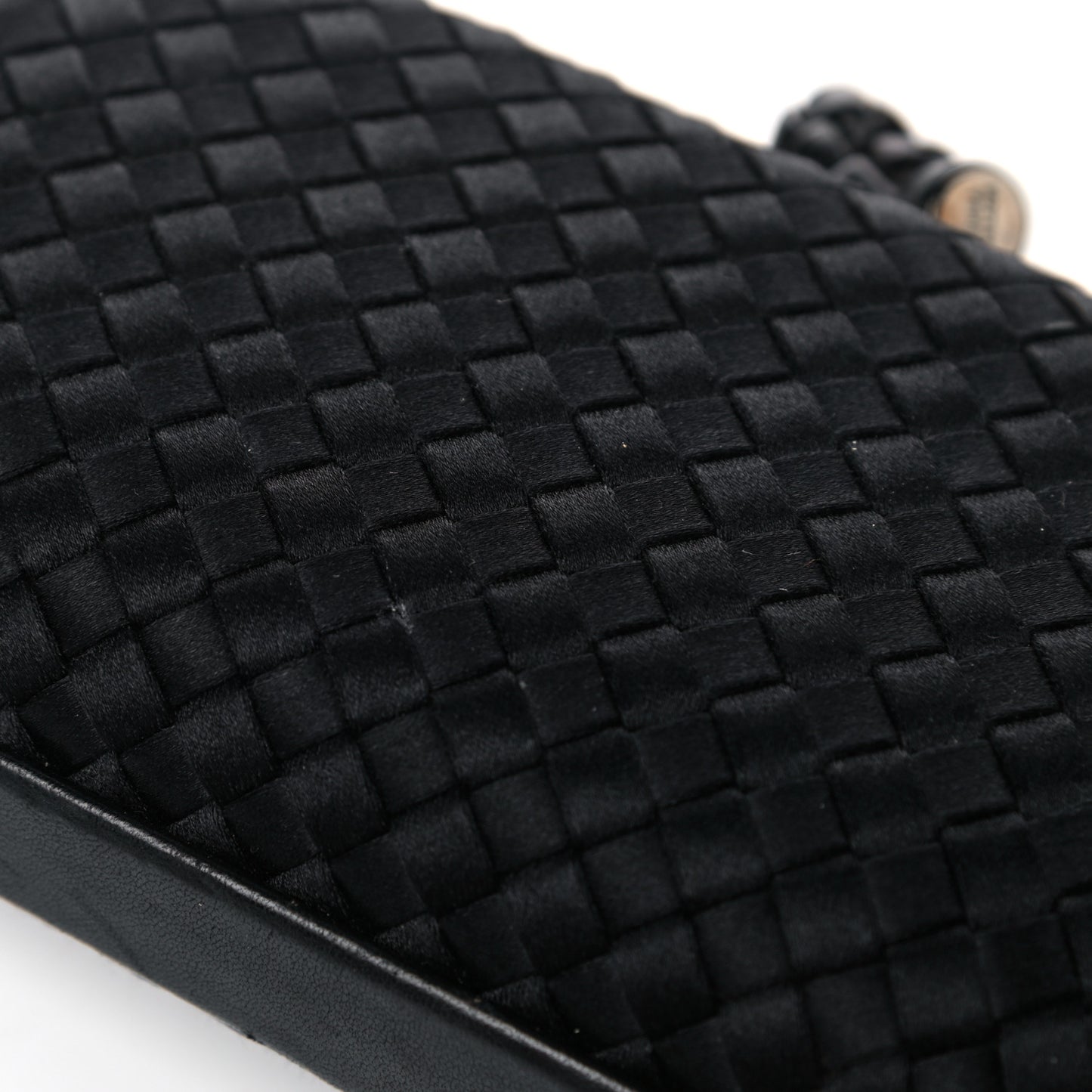 Satin Intreccio Impero Knot Clutch Black