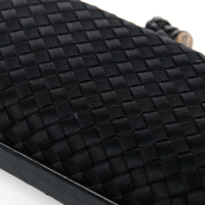 Bottega Veneta Satin Intreccio Impero Knot Clutch Black 17 of 18