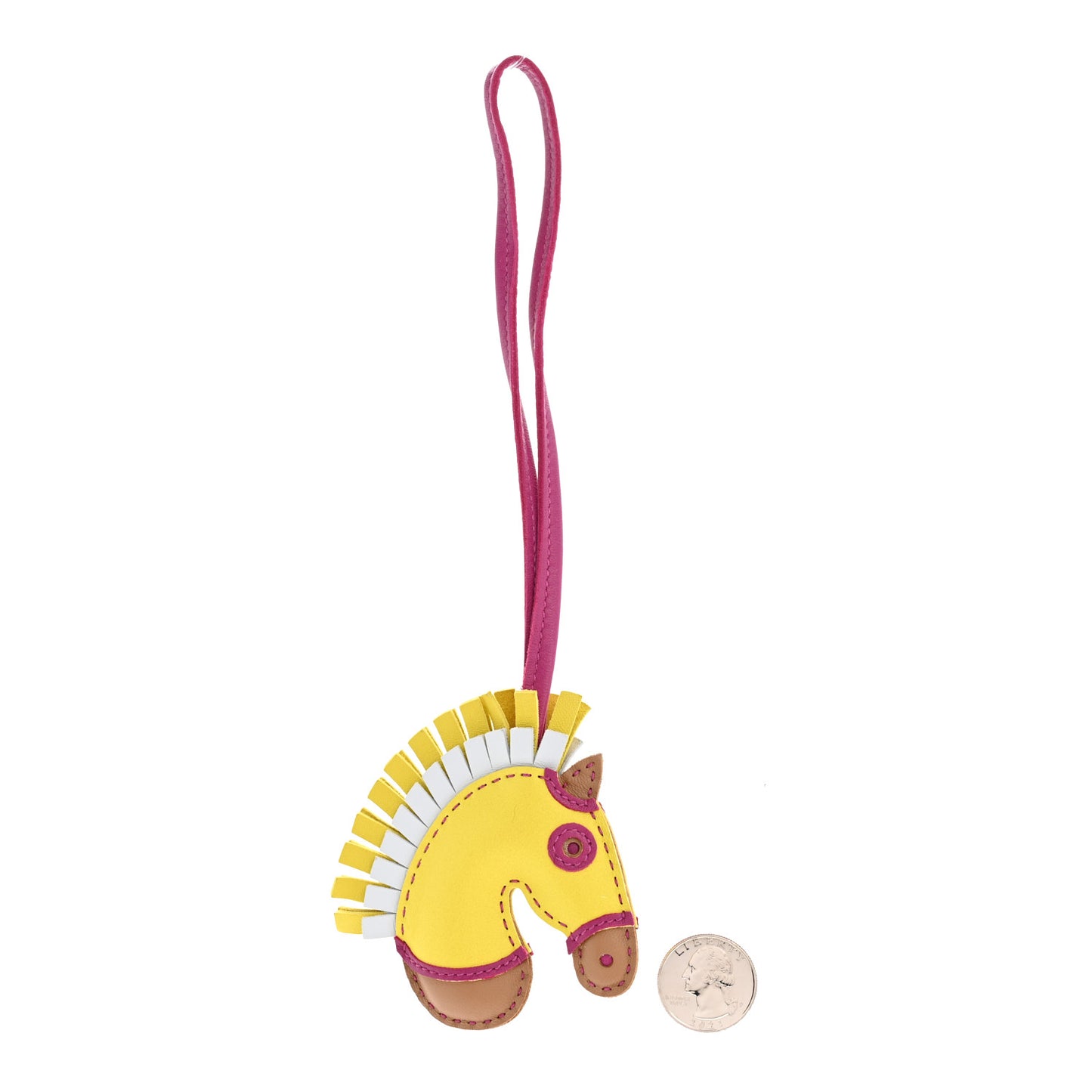 Milo Lambskin Geegee Camail Bag Charm Lime Chai Rose Pourpre