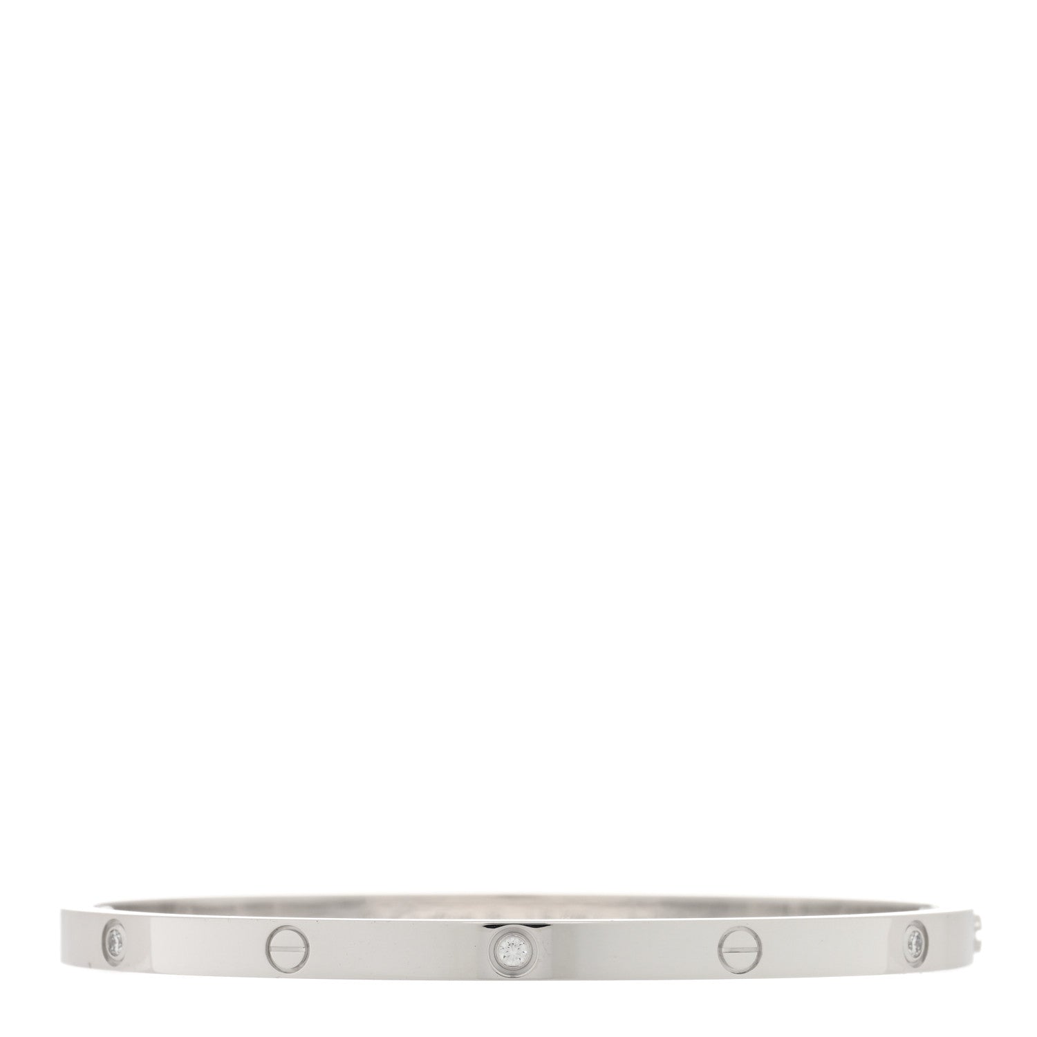 Cartier 18K White Gold 6 Diamond Small LOVE Bracelet 16 1 of 5