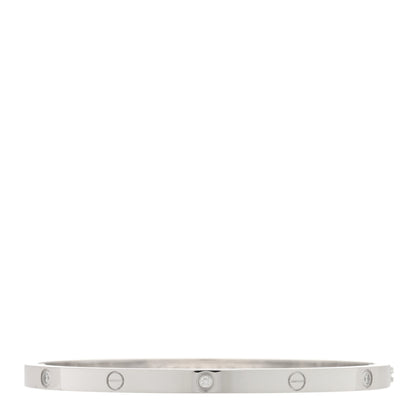 Cartier 18K White Gold 6 Diamond Small LOVE Bracelet 16 1 of 5