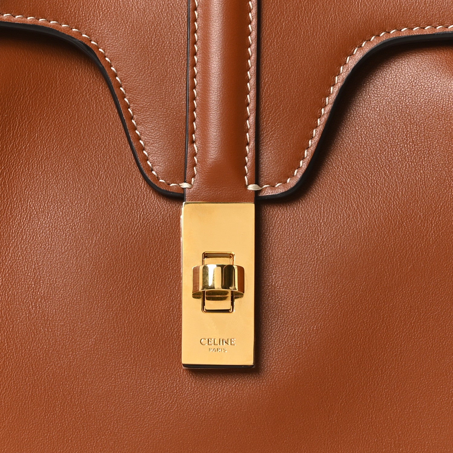 Celine Calfskin Medium Soft 16 Bag Tan 7 of 9