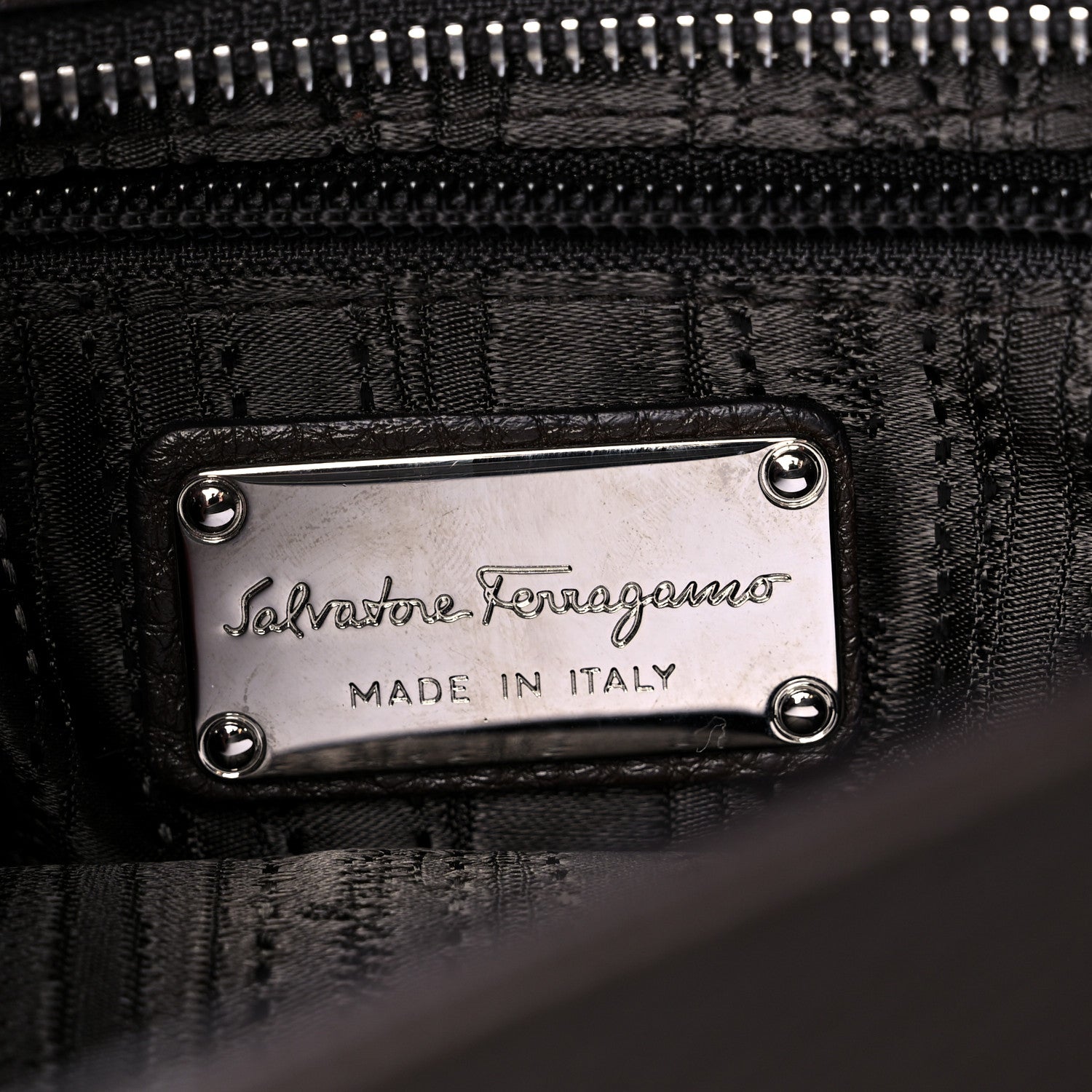 Salvatore Ferragamo Grained Calfskin Sofia Satchel Brown 6 of 10
