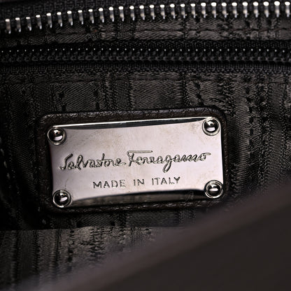 Salvatore Ferragamo Grained Calfskin Sofia Satchel Brown 6 of 10