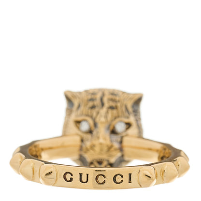 Gucci 18K Yellow Gold Pink Tourmaline Le Marché Des Merveilles Feline Ring 47 4.25 3 of 8
