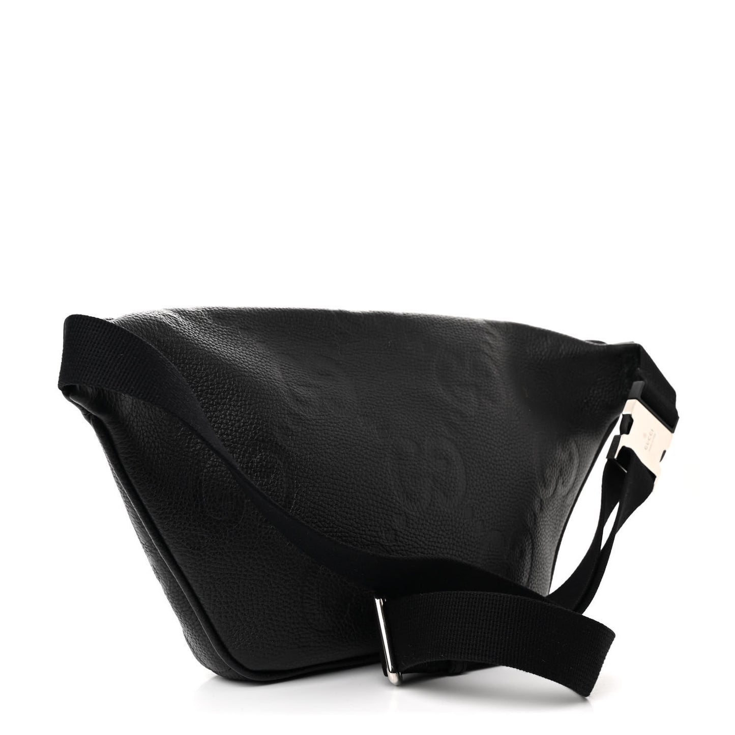 Calfskin GG Tennis Embossed Pocket Belt Bag Black