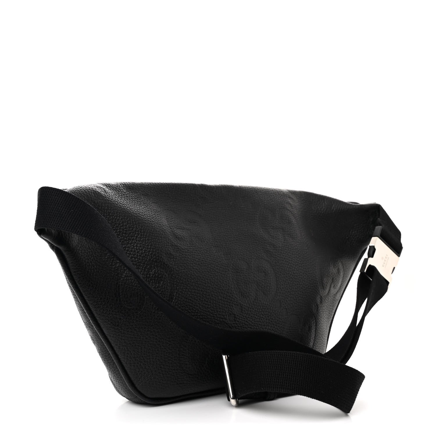 Gucci Calfskin GG Tennis Embossed Pocket Belt Bag Black 3 of 12