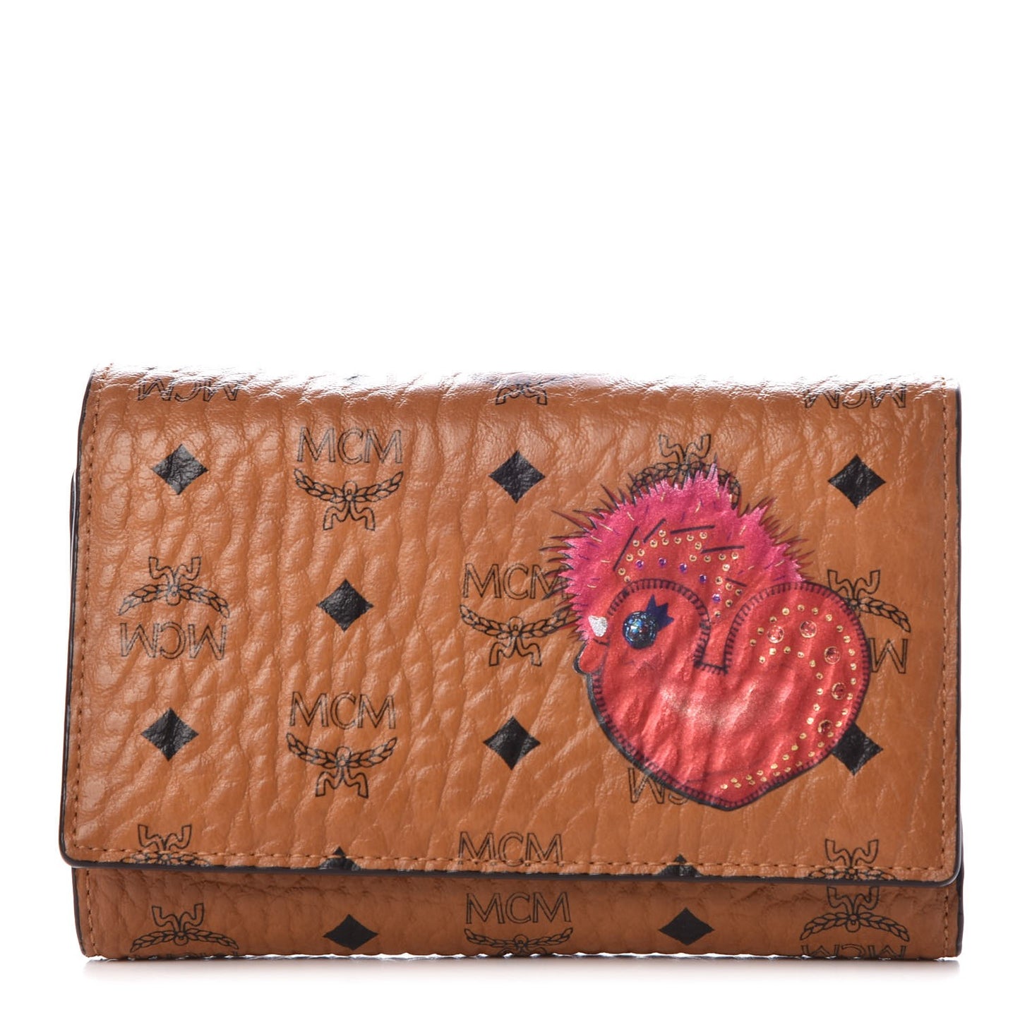 Visetos New Year Series Rooster Three-Fold Flap Wallet Cognac