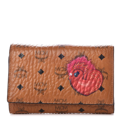 MCM Visetos New Year Series Rooster Three-Fold Flap Wallet Cognac 1 of 9