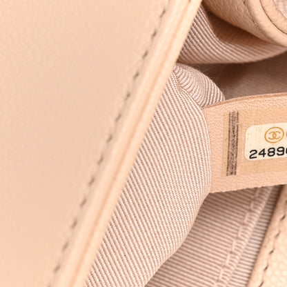 Chanel Caviar Chevron Quilted Medium Boy Flap Light Beige 7 of 17