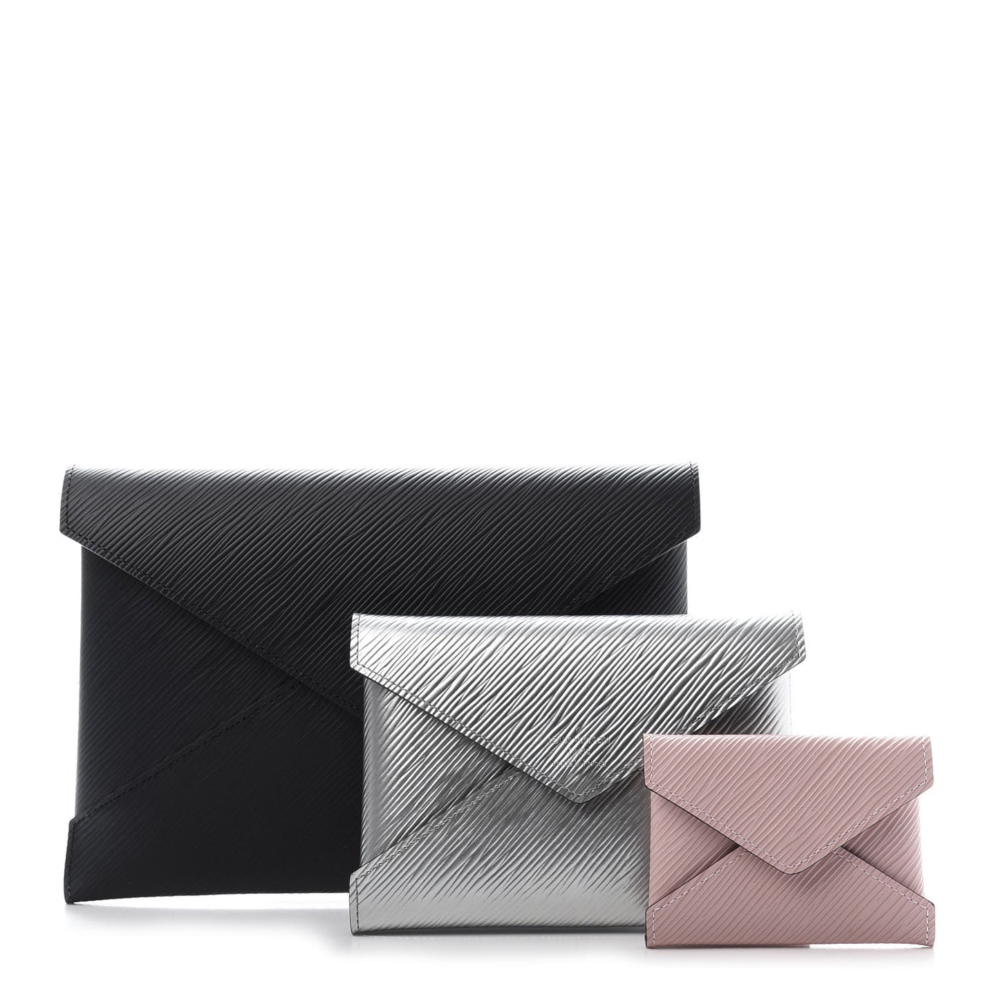Epi Kirigami Pochette Set Black Silver Rose Ballerine