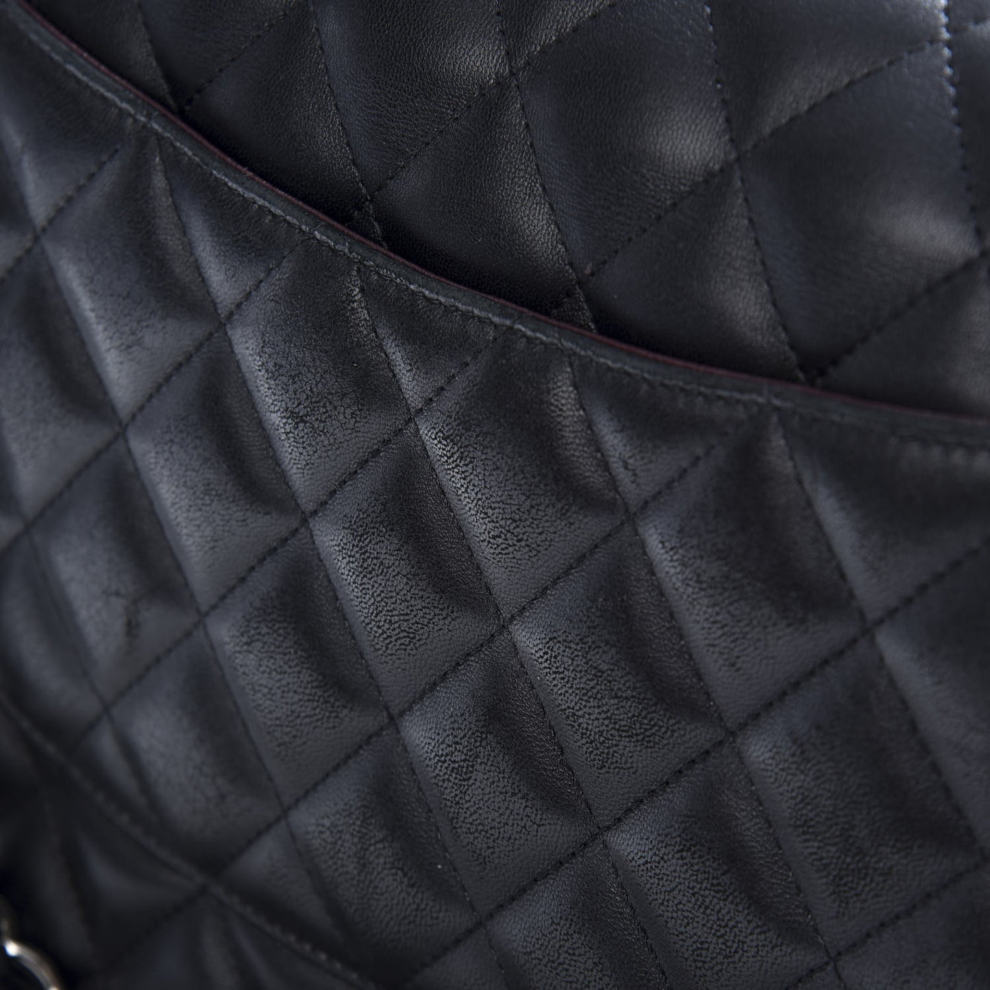 Lambskin Quilted Jumbo Double Flap Black