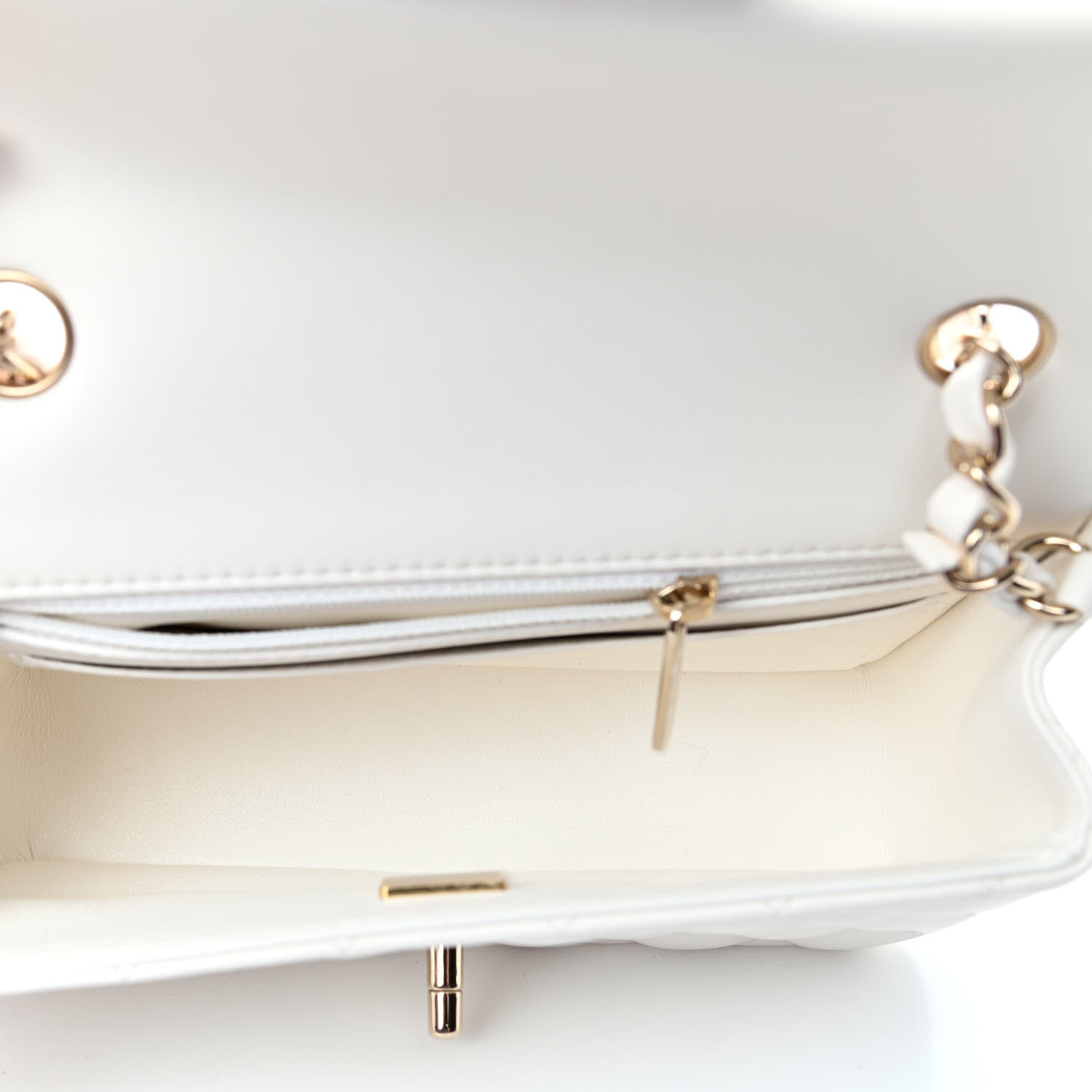 Chanel Lambskin Quilted Mini Rectangular Flap White 4 of 4