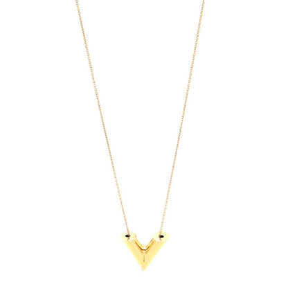 Louis Vuitton Brass Essential V Necklace Gold 3 of 4