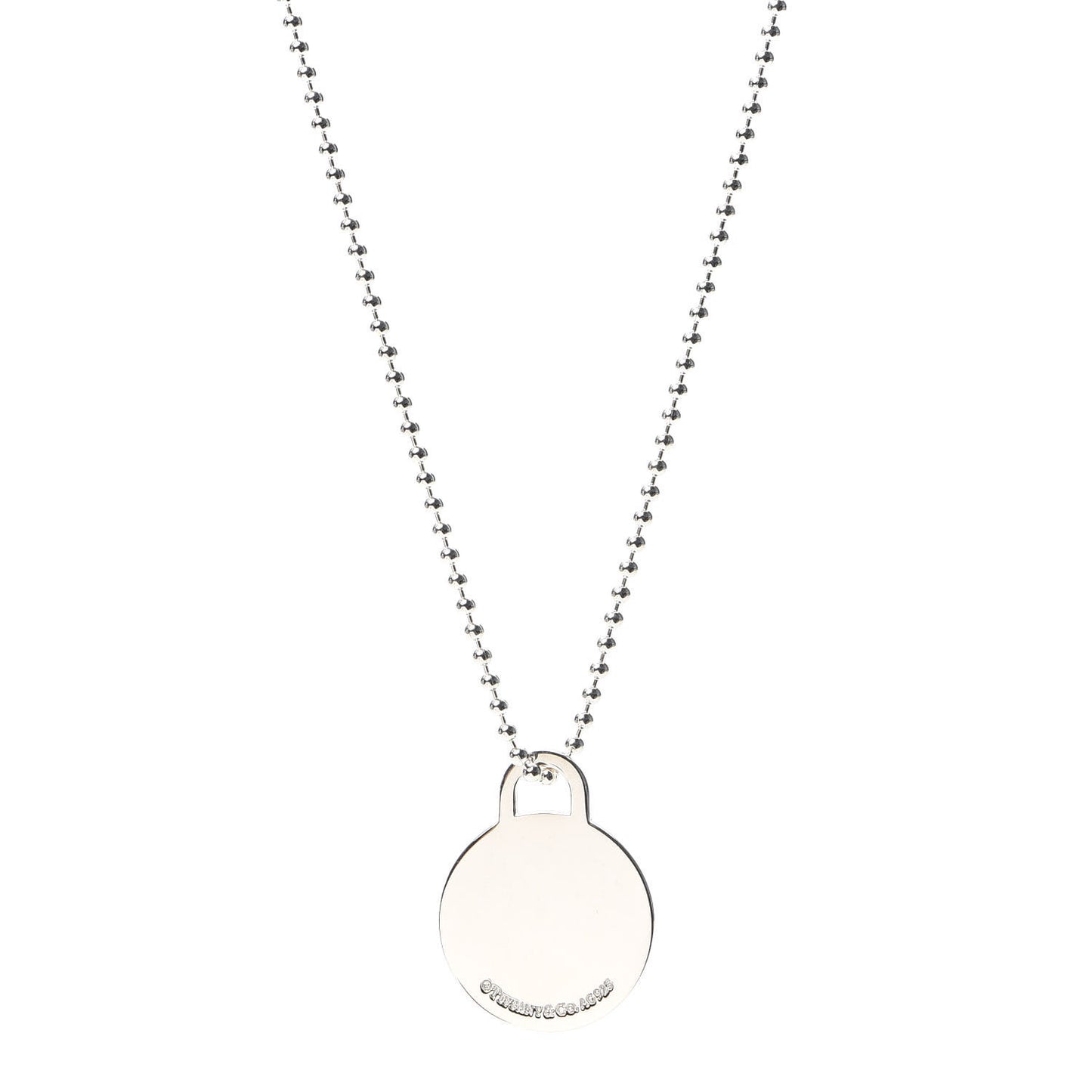 Sterling Silver Round Tag Pendant Necklace