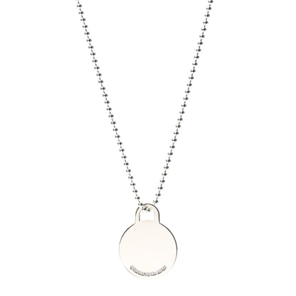 Tiffany Sterling Silver Round Tag Pendant Necklace 1 of 6