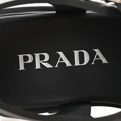 Prada Foam Rubber Triangle Logo Monolith 55mm Cage Sandals 36 Black 7 of 9