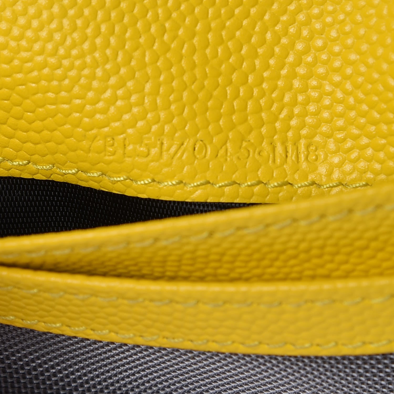 Saint Laurent Grain De Poudre Matelasse Chevron Monogram Zipped Card Case Mimosa Shiny 10 of 12