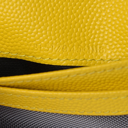 Saint Laurent Grain De Poudre Matelasse Chevron Monogram Zipped Card Case Mimosa Shiny 10 of 12