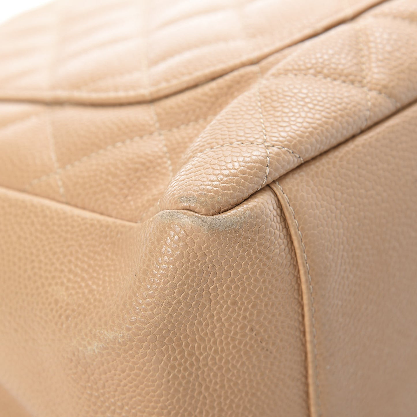 Caviar Quilted Grand Shopping Tote GST Beige