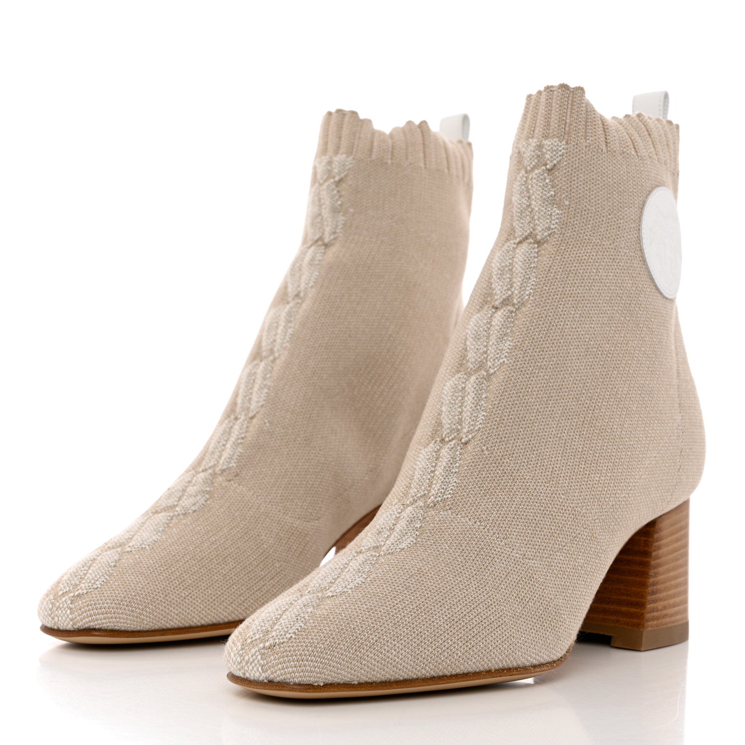 Hermes Knit Calfskin Volver 60 Ankle Boots 36 Nocciola 3 of 9
