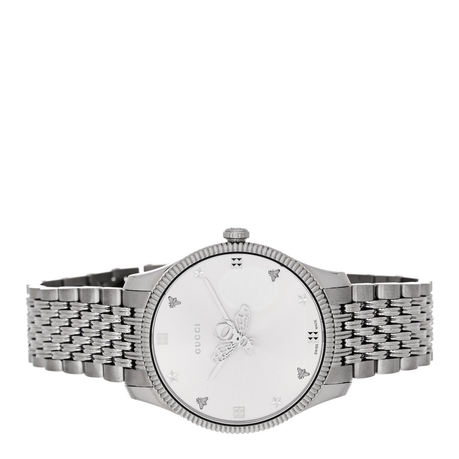 Gucci Stainless Steel 36mm G-Timeless Bee Quartz Watch 2 of 4