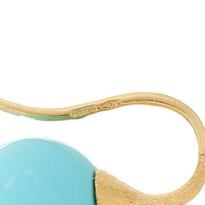 Marco Bicego 18K Yellow Gold Turquoise Africa Boules Drop Earrings 4 of 5