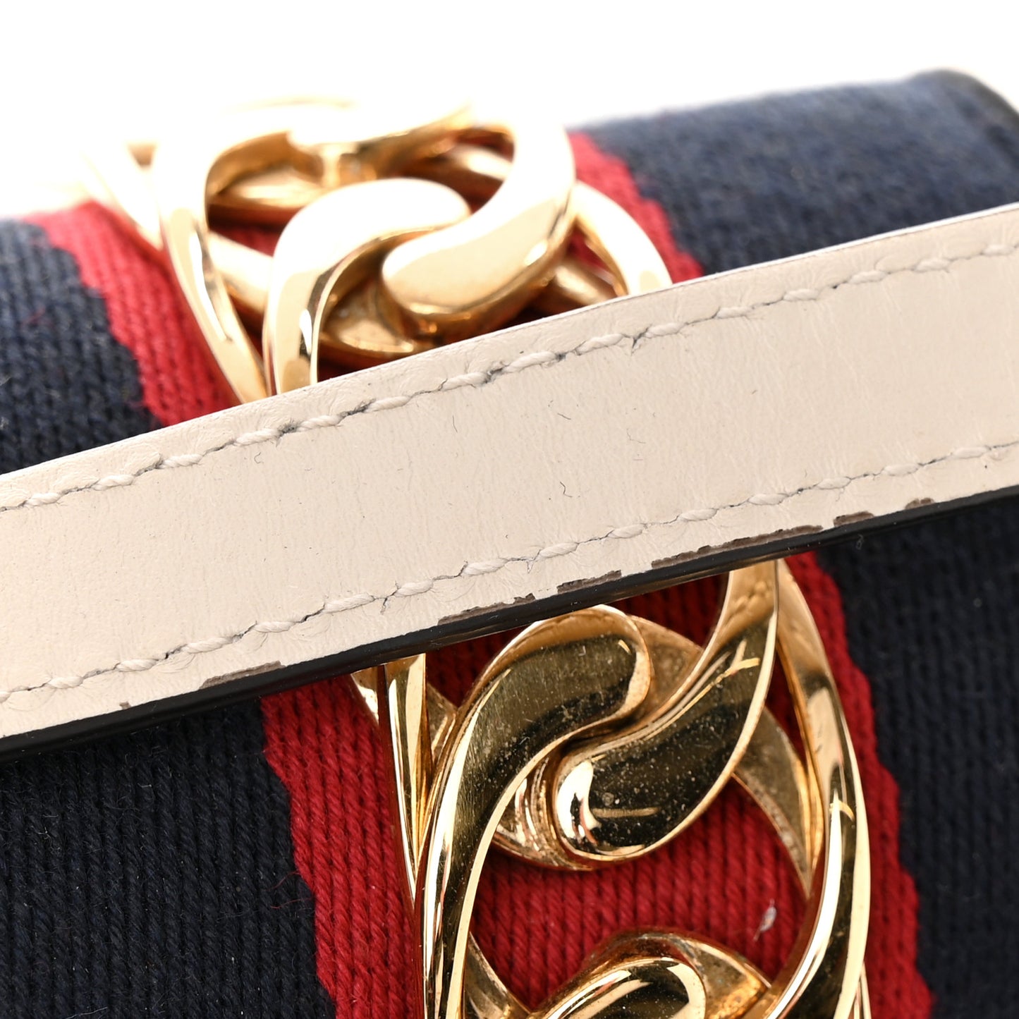 Calfskin Web Medium Sylvie Top Handle Bag White