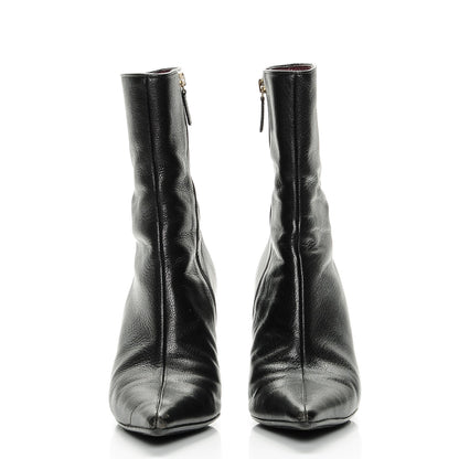 Gucci Leather Pointed Toe Ankle Booties 8 Black 2 of 9