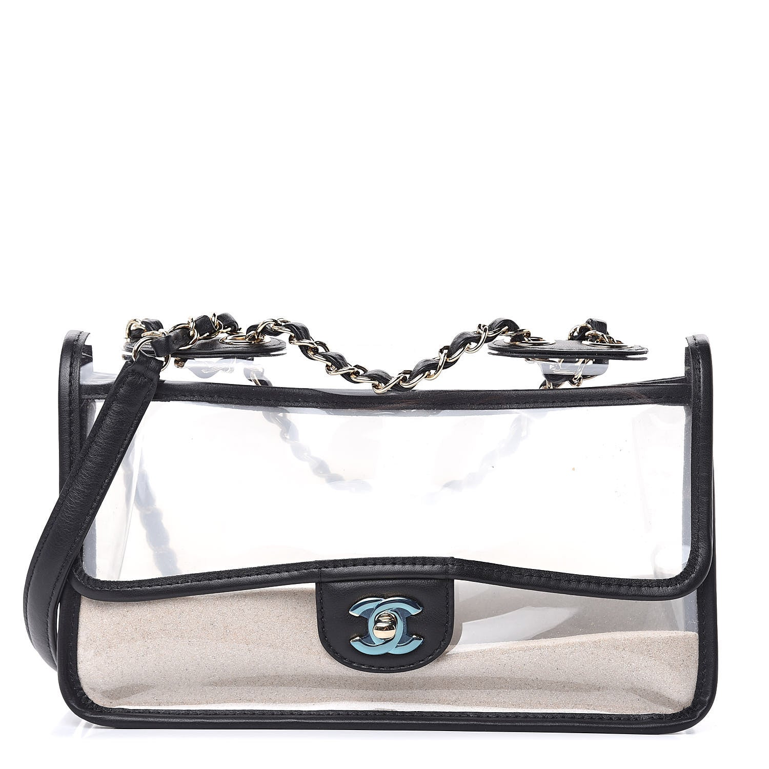 Chanel Lambskin PVC Medium Coco Sand Flap Black 1 of 10