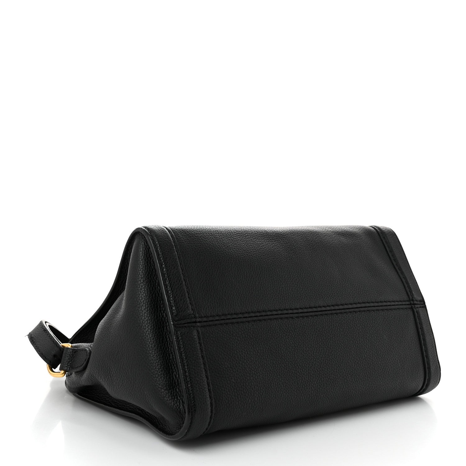 Alexander McQueen Pebbled Calfskin Small Skull Padlock Zip Around Tote Black 4 of 10