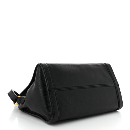 Alexander McQueen Pebbled Calfskin Small Skull Padlock Zip Around Tote Black 4 of 10