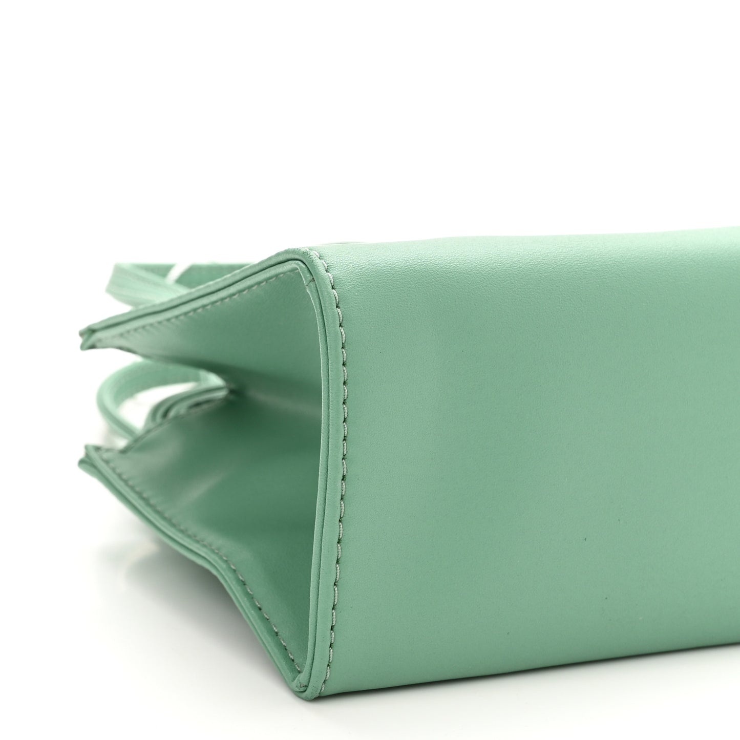 Vegan Leather Small Shopping Bag Sage