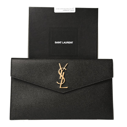 Saint Laurent Grain De Poudre Uptown Pouch Black 7 of 7