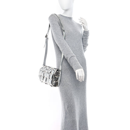 Bottega Veneta Metallic Lambskin Padded Cassette Crossbody Bag Silver 2 of 13