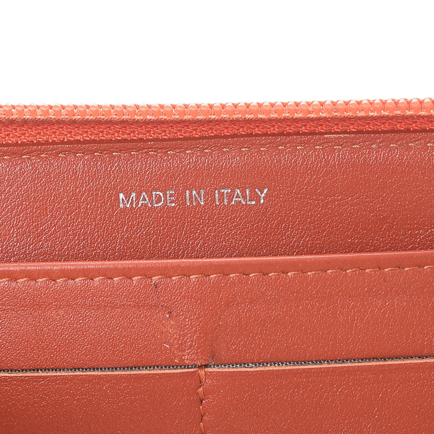 Caviar Large Timeless CC Gusset Zip Around Wallet Dark Orange